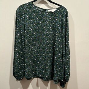 Lightweight green floral top